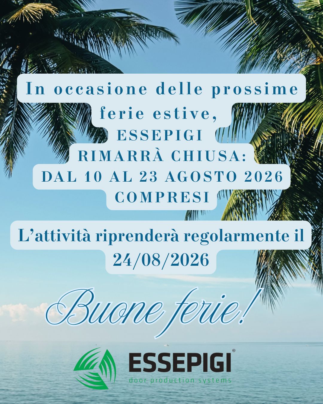Chiusura estiva